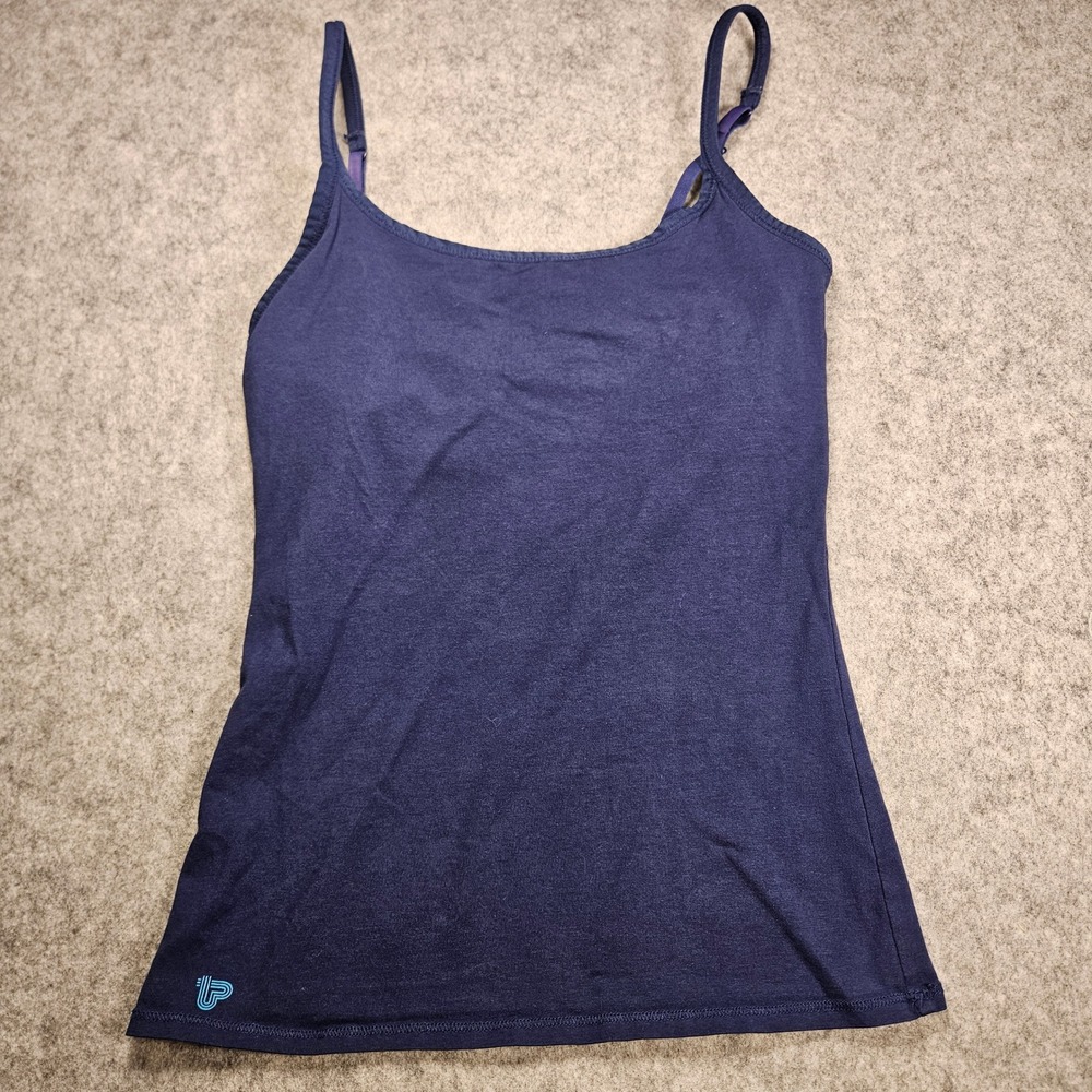 PACT Womens Navy Blue Camisole Organic Cotton Shelf Bra Casual Layering Sz S